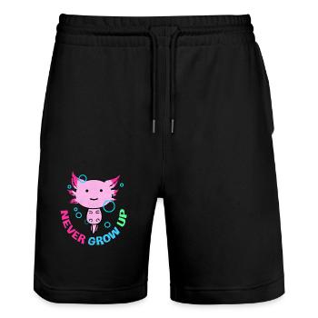 Axolotl - Short de jogging bio TRAINER Stanley/Stella unisexe - noir - Devant - Nik (191cm) & Marisol (170cm)