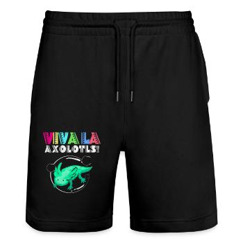 Axolotl - Short de jogging bio TRAINER Stanley/Stella unisexe - noir - Devant - Nik (191cm) & Marisol (170cm)