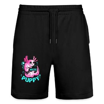 Axolotl Reptile Salamandre Aquarium Kawaii Lurch - Short de jogging bio TRAINER Stanley/Stella unisexe - noir - Devant - Nik (191cm) & Marisol (170cm)