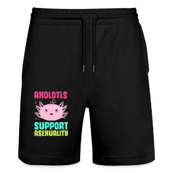 Axolotl - Stanley/Stella Unisex Bio Joggingshorts Trainer  - Schwarz - Vorne - Nik (191cm) & Marisol (170cm)