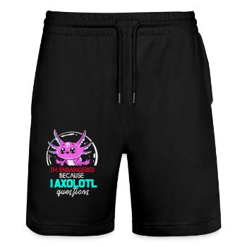 Axolotl - Stanley/Stella Unisex Bio Joggingshorts Trainer  - Schwarz - Vorne - Nik (191cm) & Marisol (170cm)