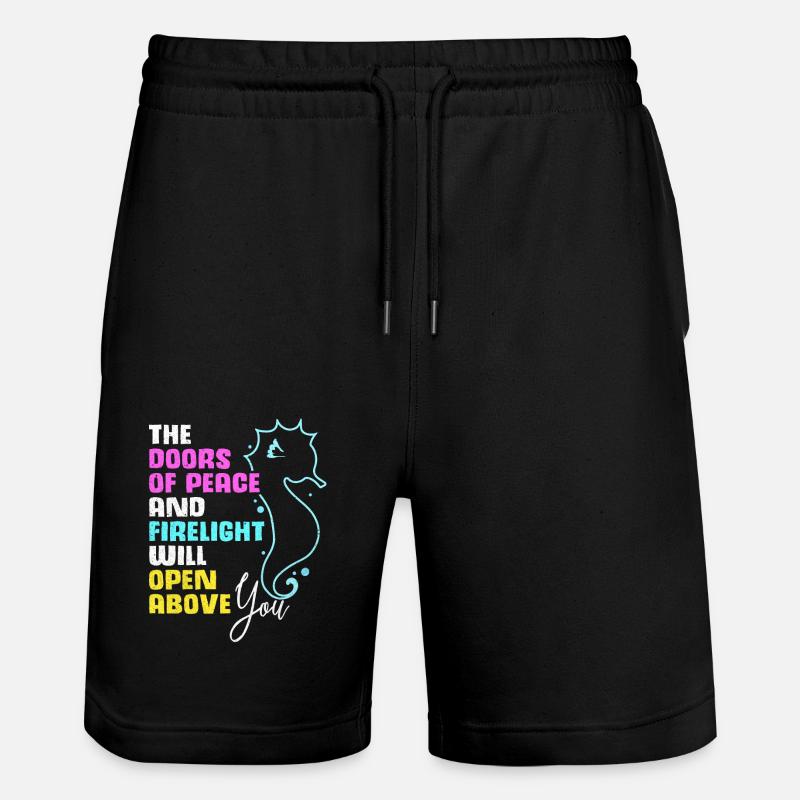 Seepferd - Stanley/Stella Unisex Bio Joggingshorts Trainer - Schwarz