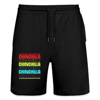 Chinchilla Cadeau Amérique du Sud Rongeur Pet - Short de jogging bio TRAINER Stanley/Stella unisexe - noir - Devant - Nik (191cm) & Marisol (170cm)