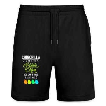 Chinchilla Cadeau Amérique du Sud Rongeur Pet - Short de jogging bio TRAINER Stanley/Stella unisexe - noir - Devant - Nik (191cm) & Marisol (170cm)