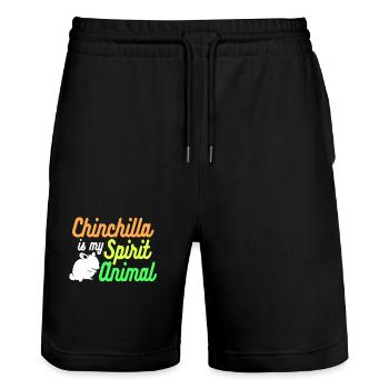 Chinchilla Cadeau Amérique du Sud Rongeur Pet - Short de jogging bio TRAINER Stanley/Stella unisexe - noir - Devant - Nik (191cm) & Marisol (170cm)