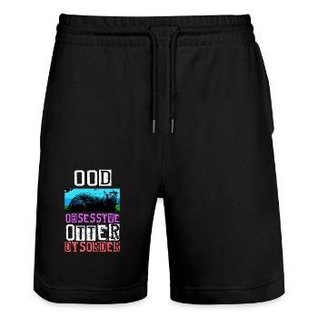 Otter Ferret Marten Water Sea Otter Beaver Sweet - Stanley/Stella Trainer Unisex Organic Jogging Shorts - black - Front - Nik (191cm) & Marisol (170cm)