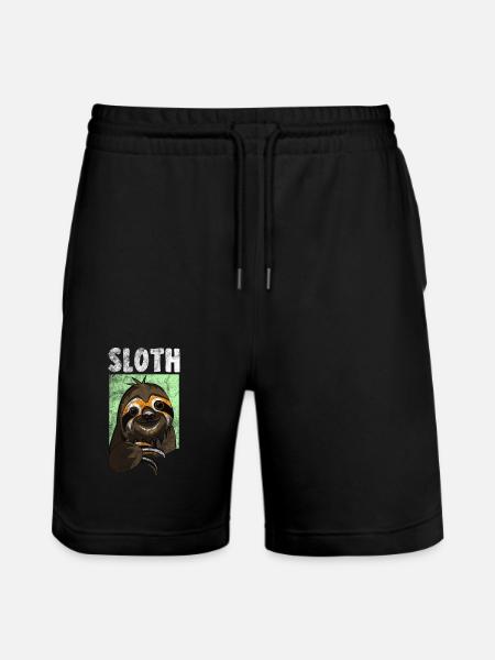 Faultier - Stanley/Stella Unisex Bio Joggingshorts Trainer  - Schwarz