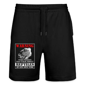 Bearded Dragon - Stanley/Stella Trainer Unisex Organic Jogging Shorts - black - Front - Nik (191cm) & Marisol (170cm)