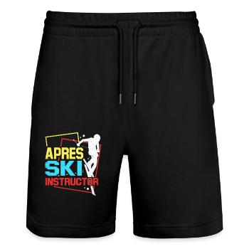Skiing Skiing Skiing Skiing Skiing - Stanley/Stella Trainer Unisex Organic Jogging Shorts - black - Front - Nik (191cm) & Marisol (170cm)