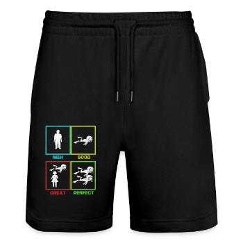 Dive - Stanley/Stella Trainer Unisex Organic Jogging Shorts - black - Front - Nik (191cm) & Marisol (170cm)