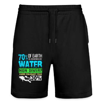 Dive - Stanley/Stella Trainer Unisex Organic Jogging Shorts - black - Front - Nik (191cm) & Marisol (170cm)