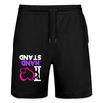 Gymnastik Handstand Turnen Kunstturnen Geschenk - Stanley/Stella Unisex Bio Joggingshorts Trainer  - Schwarz - Vorne - Nik (191cm) & Marisol (170cm)