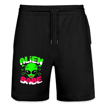 Aliens Cadeau OVNI extraterrestre Space Mars cosmos - Short de jogging bio TRAINER Stanley/Stella unisexe - noir - Devant - Nik (191cm) & Marisol (170cm)