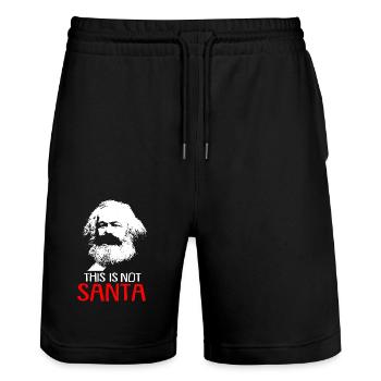 Communisme Lénine Marx Lutte des classes social - Short de jogging bio TRAINER Stanley/Stella unisexe - noir - Devant - Nik (191cm) & Marisol (170cm)