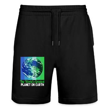 Changement climatique Earth Day Protection de l’environnement Bio Terre - Short de jogging bio TRAINER Stanley/Stella unisexe - noir - Devant - Nik (191cm) & Marisol (170cm)