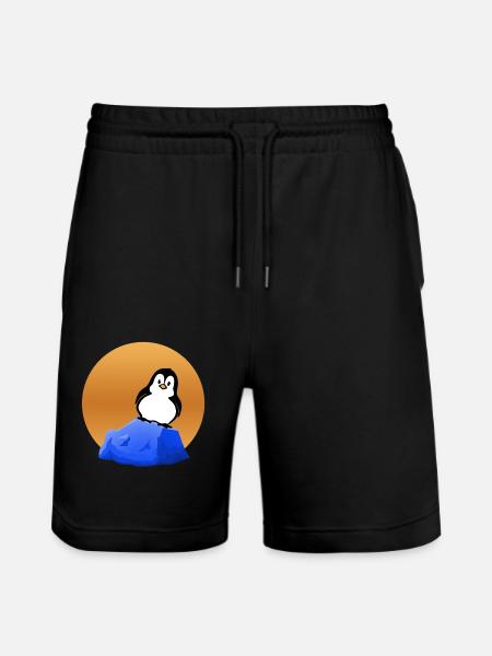 Penguin on the - Penguin on the - Stanley/Stella Trainer Unisex Organic Jogging Shorts - black