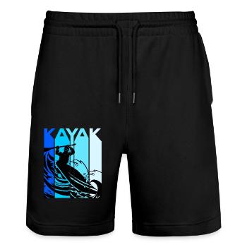 Kanu Kanusport Kayak Kajak Fahrer Wildwasser Ruder - Stanley/Stella Unisex Bio Joggingshorts Trainer  - Schwarz - Vorne - Nik (191cm) & Marisol (170cm)