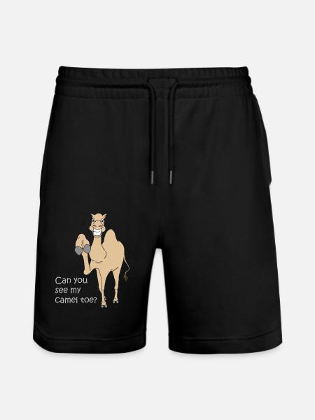 camel toe step funny sayings gift shirt - Stanley/Stella Trainer Unisex Organic Jogging Shorts - black