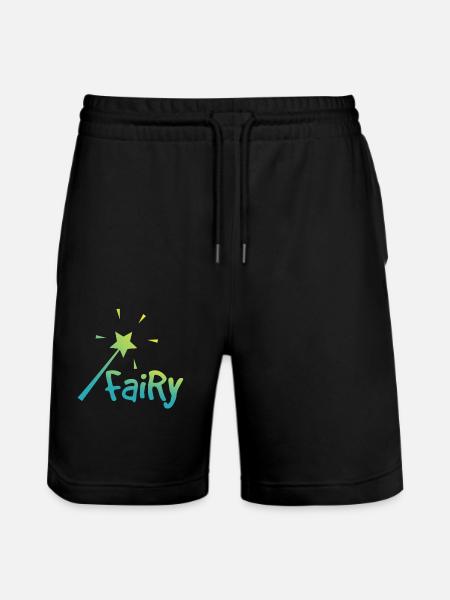 Hada con una varita - hadas con una varita mágica - Pantalones cortos de deporte ecológicos unisex Trainer de Stanley/Stella - negro