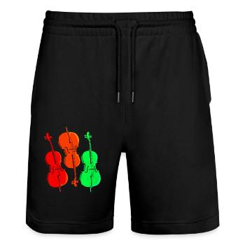 Cello - Stanley/Stella Trainer Unisex Organic Jogging Shorts - black - Front - Nik (191cm) & Marisol (170cm)