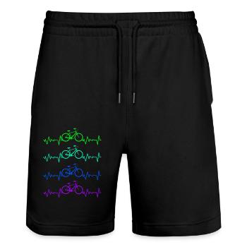 Bicycle - Stanley/Stella Trainer Unisex Organic Jogging Shorts - black - Front - Nik (191cm) & Marisol (170cm)