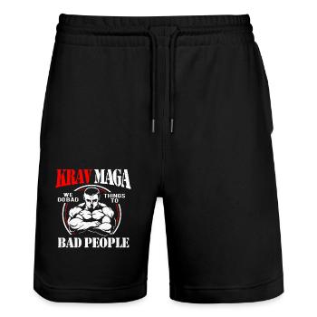 Krav Maga - Stanley/Stella Unisex Bio Joggingshorts Trainer  - Schwarz - Vorne - Nik (191cm) & Marisol (170cm)