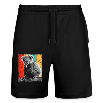 Koala - Short de jogging bio TRAINER Stanley/Stella unisexe - noir - Devant - Nik (191cm) & Marisol (170cm)