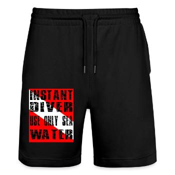 INSTANT DIVER - Stanley/Stella Unisex Bio Joggingshorts Trainer  - Schwarz - Vorne - Nik (191cm) & Marisol (170cm)