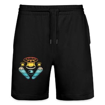 Pinball Pinball Pinball Machine Pinball Lever Game - Stanley/Stella Trainer Unisex Organic Jogging Shorts - black - Front - Nik (191cm) & Marisol (170cm)