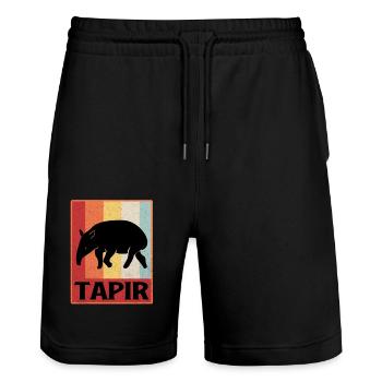Tapir - Stanley/Stella Unisex Bio Joggingshorts Trainer  - Schwarz - Vorne - Nik (191cm) & Marisol (170cm)