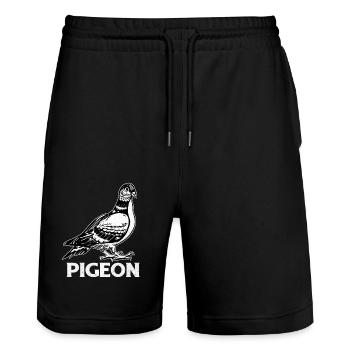Dove - Stanley/Stella Trainer Unisex Organic Jogging Shorts - black - Front - Nik (191cm) & Marisol (170cm)