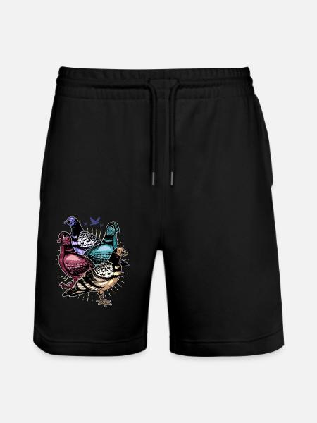 Pigeon Racing Pigeon Fancier Carrier Pigeon Turtle Dove - Stanley/Stella Trainer Unisex Organic Jogging Shorts - black