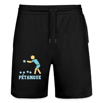 Pétanque Bocce Raffa Boule Sport Ball Petanque - Stanley/Stella Trainer Unisex Organic Jogging Shorts - black - Front - Nik (191cm) & Marisol (170cm)