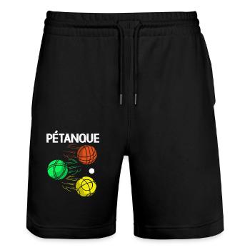Pétanque Bocce Raffa Boule Sport Ball Petanque - Stanley/Stella Trainer Unisex Organic Jogging Shorts - black - Front - Nik (191cm) & Marisol (170cm)