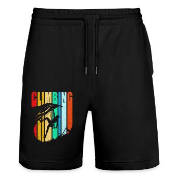 Climb - Stanley/Stella Trainer Unisex Organic Jogging Shorts - black - Front - Nik (191cm) & Marisol (170cm)