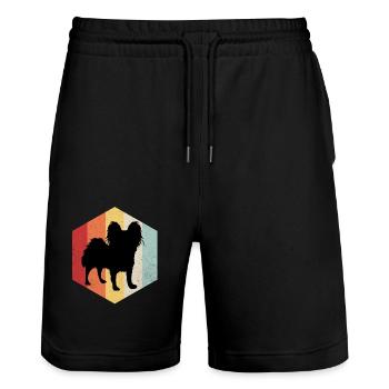 Papillon - Stanley/Stella Unisex Bio Joggingshorts Trainer  - Schwarz - Vorne - Nik (191cm) & Marisol (170cm)