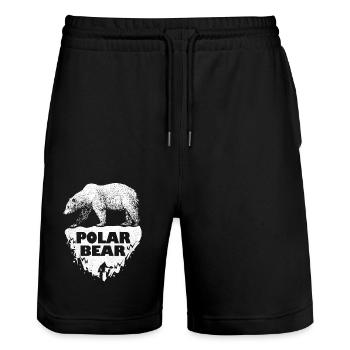 Ours polaire - Short de jogging bio TRAINER Stanley/Stella unisexe - noir - Devant - Nik (191cm) & Marisol (170cm)