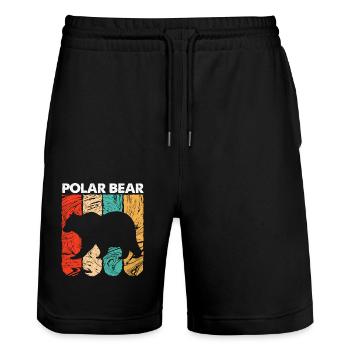 Ours polaire - Short de jogging bio TRAINER Stanley/Stella unisexe - noir - Devant - Nik (191cm) & Marisol (170cm)