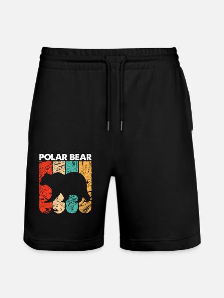 Polar bear - Stanley/Stella Trainer Unisex Organic Jogging Shorts - black