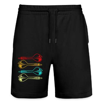 Dart - Stanley/Stella Unisex Bio Joggingshorts Trainer  - Schwarz - Vorne - Nik (191cm) & Marisol (170cm)