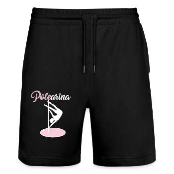 Pole Dance Polerarina - Stanley/Stella Unisex Bio Joggingshorts Trainer  - Schwarz - Vorne - Nik (191cm) & Marisol (170cm)