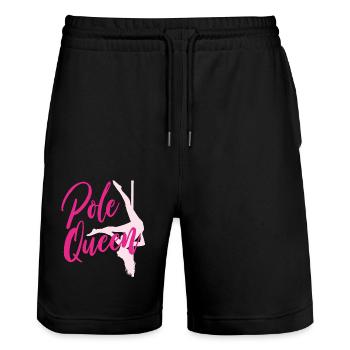 Pole Dance Queen - Short de jogging bio TRAINER Stanley/Stella unisexe - noir - Devant - Nik (191cm) & Marisol (170cm)