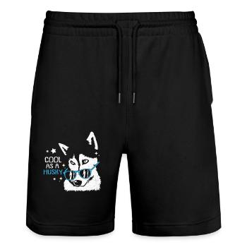 Husky - Stanley/Stella Unisex Bio Joggingshorts Trainer  - Schwarz - Vorne - Nik (191cm) & Marisol (170cm)