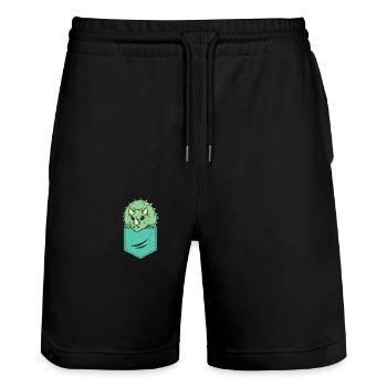 Triceratops - Short de jogging bio TRAINER Stanley/Stella unisexe - noir - Devant - Nik (191cm) & Marisol (170cm)