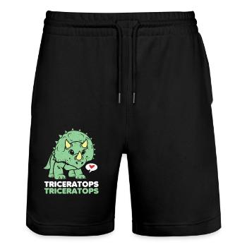 Triceratops - Short de jogging bio TRAINER Stanley/Stella unisexe - noir - Devant - Nik (191cm) & Marisol (170cm)