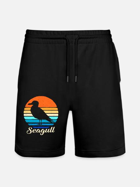 gull - Stanley/Stella Trainer Unisex Organic Jogging Shorts - black
