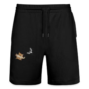 Race bat against flying squirrels - Stanley/Stella Trainer Unisex Organic Jogging Shorts - black - Front - Nik (191cm) & Marisol (170cm)
