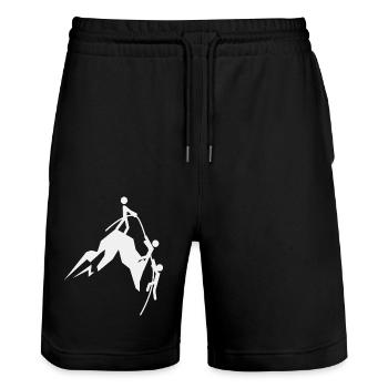 alpinisme montagnes alpinisme chemise cadeau - Short de jogging bio TRAINER Stanley/Stella unisexe - noir - Devant - Nik (191cm) & Marisol (170cm)