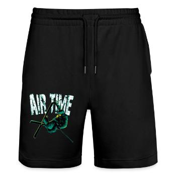 air time free ski - Stanley/Stella Trainer Unisex Organic Jogging Shorts - black - Front - Nik (191cm) & Marisol (170cm)
