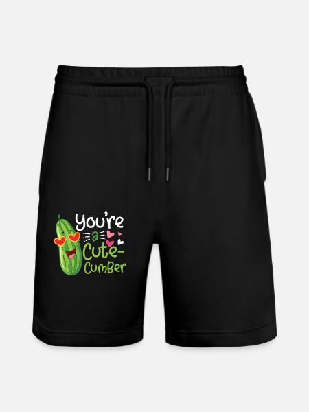 Un mignon valentine cumber disant concombre - Short de jogging bio TRAINER Stanley/Stella unisexe - noir